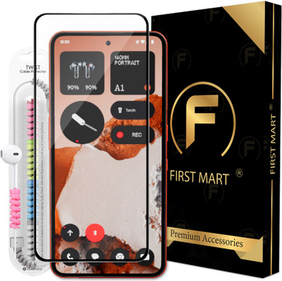 FIRST MART Edge To Edge Tempered Glass for CMF by Nothing Phone 2 Pro 5G, Nothing CMF Phone 2 Pro, CMF Phone 2 Pro, OG Tempered Glass with Cable Protector(Pack of 1)