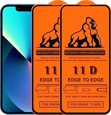1DOLLAR Edge To Edge Tempered Glass for Apple iPhone 13 Mini -11D Glass (Packof 2)(Pack of 2)