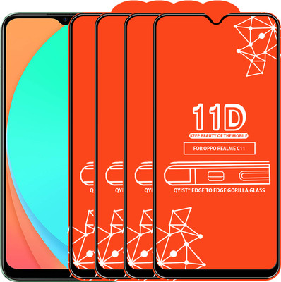 Qyist Edge To Edge Tempered Glass for Realme C11(Pack of 4)