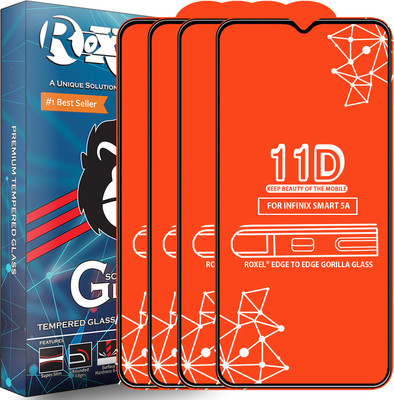 Roxel Edge To Edge Tempered Glass for Infinix Smart 5A(Pack of 4)