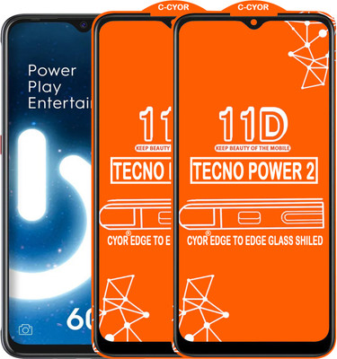 CYOR Edge To Edge Tempered Glass for TECNO POWER 2(Pack of 2)