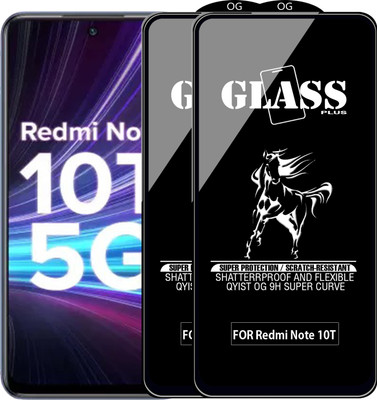 Qyist Edge To Edge Tempered Glass for REDMI NOTE 10T 5G(Pack of 2)