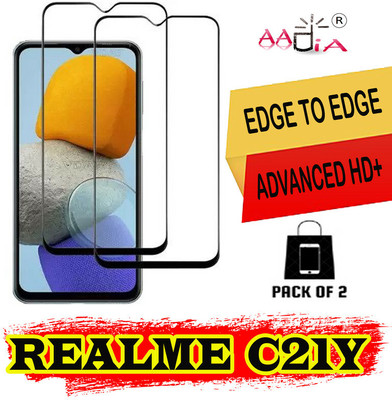 aadia Edge To Edge Tempered Glass for REALME C21 Y(Pack of 2)