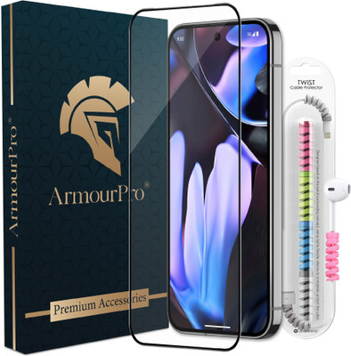 ArmourPro Edge To Edge Tempered Glass for Google Pixel 9 Pro 5G, Google Pixel 9 Pro, Pixel 9 Pro 5G, OG Tempered Glass with Cable Protector(Pack of 1)