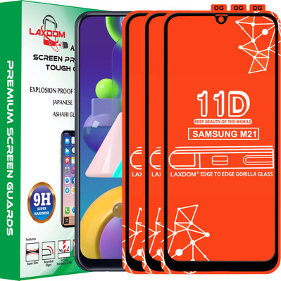 Laxdom Edge To Edge Tempered Glass for SAMSUNG GALAXY M21(Pack of 3)