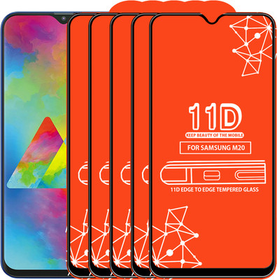 Qyist Edge To Edge Tempered Glass for Samsung Galaxy M20(Pack of 5)