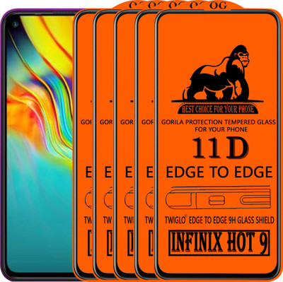 TWIGLO Edge To Edge Tempered Glass for INFINIX HOT 9(Pack of 5)