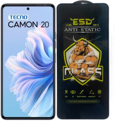 TELESHIELD Edge To Edge Tempered Glass for Tecno Camon 20 4G, ESD Glass, ESD Protector, Edge to Edge, Screen Protector(Pack of 1)
