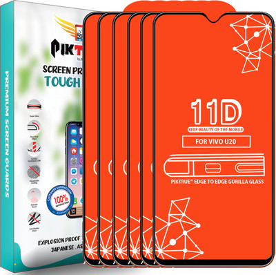 PikTrue Edge To Edge Tempered Glass for Vivo U20(Pack of 6)