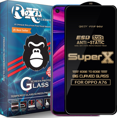 Roxel Edge To Edge Tempered Glass for OPPO A76(Pack of 1)