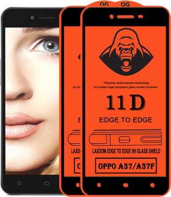Laxdom Edge To Edge Tempered Glass for Oppo A37(Pack of 2)