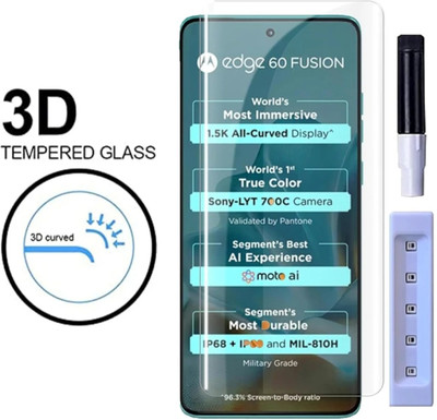 g rhino Edge To Edge Tempered Glass for MOTO EDGE 60 FUSION(Pack of 1)