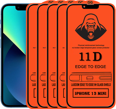 Laxdom Edge To Edge Tempered Glass for APPLE IPHONE 13 MINI(Pack of 5)