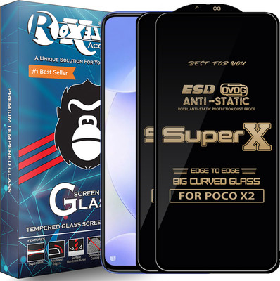 Roxel Edge To Edge Tempered Glass for POCO X2(Pack of 2)