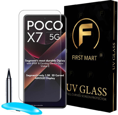 FIRST MART Edge To Edge Tempered Glass for Poco X7 5G, Poco X7(Pack of 1)