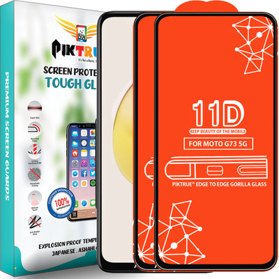 PikTrue Edge To Edge Tempered Glass for Moto G73 5G(Pack of 2)