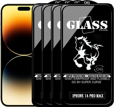 PFOAM Edge To Edge Tempered Glass for APPLE IPHONE 14 PRO MAX(Pack of 4)
