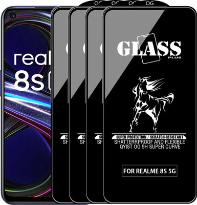 Qyist Edge To Edge Tempered Glass for REALME 8S 5G(Pack of 4)