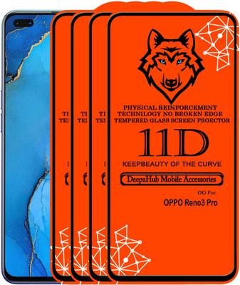DeepzHub Edge To Edge Tempered Glass for OPPO Reno3 Pro(Pack of 4)