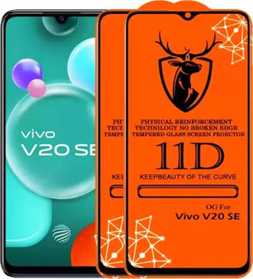 HIE POWER Edge To Edge Tempered Glass for Vivo V20 SE-11D (Pack of 2)(Pack of 2)