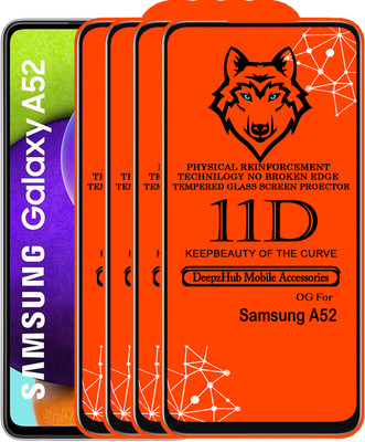 CRodible Edge To Edge Tempered Glass for Samsung Galaxy A52(Pack of 4)