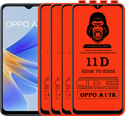 Laxdom Edge To Edge Tempered Glass for OPPO A17K(Pack of 4)