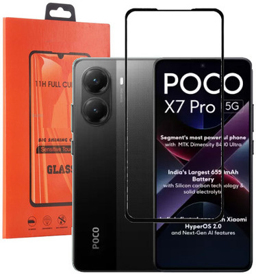 ECMERED Edge To Edge Tempered Glass for Poco x7 pro, POCO X7 PRO 5g(Pack of 1)