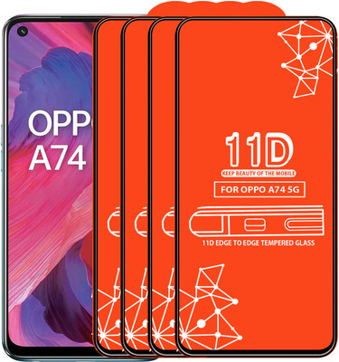 Roxel Edge To Edge Tempered Glass for Oppo A74 5G(Pack of 4)
