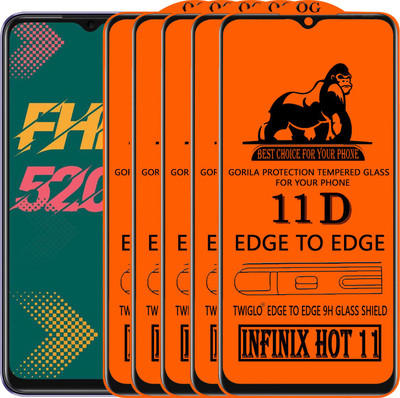 TWIGLO Edge To Edge Tempered Glass for INFINIX HOT 11(Pack of 5)
