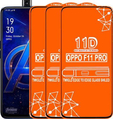 TWIGLO Edge To Edge Tempered Glass for OPPO F11 PRO(Pack of 3)