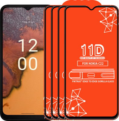 PikTrue Edge To Edge Tempered Glass for NOKIA C22(Pack of 4)
