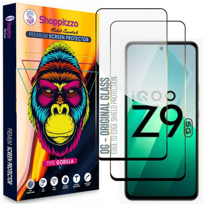 Shoppitzzo Edge To Edge Tempered Glass for iQOO Z9|Vivo T3 5G (6.67 Inch)**NeoShield**Millitary Grade-Anti Explosion-Tempered Glass/Full Screen Coverage-Edge to Edge/9H Hardness/With Easy Installation Kit(Pack of 2)