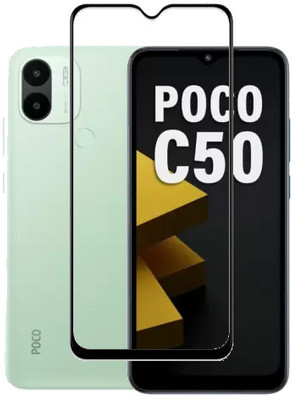 AARERED Edge To Edge Tempered Glass for Poco C50, POCO C50(Pack of 1)