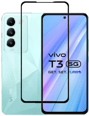 HOBBYTRONICS Edge To Edge Tempered Glass for vivo T3 5G, vivo T3, Vivo T3 5G, Vivo T3(Pack of 1)