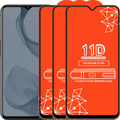Qyist Edge To Edge Tempered Glass for Realme X2 Pro(Pack of 3)