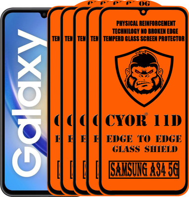 CYOR Edge To Edge Tempered Glass for SAMSUNG A34 5G(Pack of 5)
