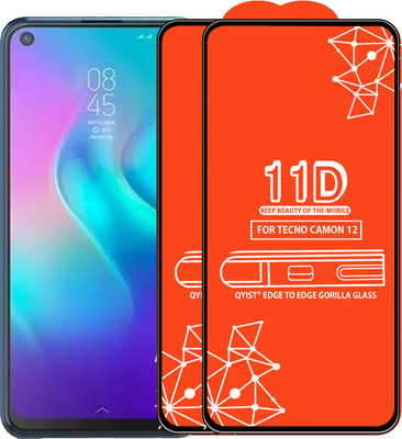 Qyist Edge To Edge Tempered Glass for Tecno Camon 12(Pack of 2)