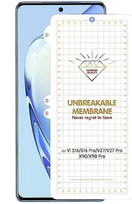 Bulkwala Edge To Edge Tempered Glass for Front Screen Protector Unbreakable Membrane Scratch Guard Transparent Protective Compatible with Vivo X90 / X90 Pro(Pack of 1)