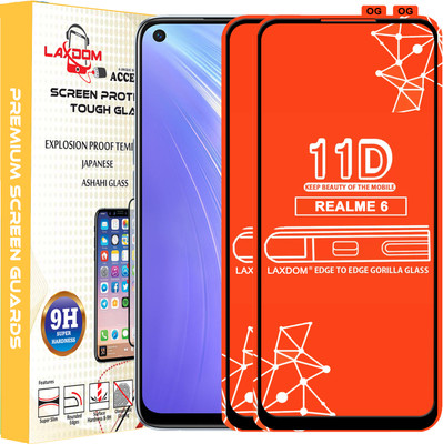Laxdom Edge To Edge Tempered Glass for REALME 6(Pack of 2)