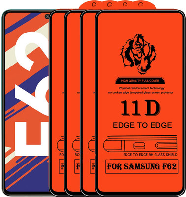 HIE POWER Edge To Edge Tempered Glass for Samsung Galaxy F62(Screen Protector Full HD Quality Tempered Glass Anti-Scratch Edge to Edge Coverage with Easy Installation Kit-11D-Pack of 4)(Pack of 4)