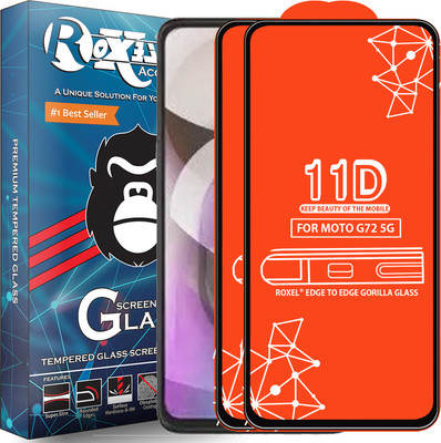 Roxel Edge To Edge Tempered Glass for Moto G72 5G(Pack of 2)