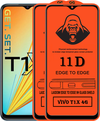 Laxdom Edge To Edge Tempered Glass for VIVO T1X 4G(Pack of 2)