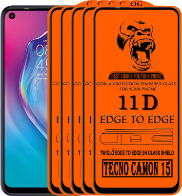 TWIGLO Edge To Edge Tempered Glass for TECNO CAMON 15(Pack of 5)