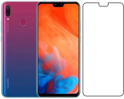 Fit size Edge To Edge Tempered Glass for Screen Gaurd Tempered glass plastic and Fiber huawei y9 2019(Pack of 1)