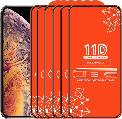 Roxel Edge To Edge Tempered Glass for Apple iPhone XS(Pack of 6)