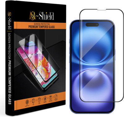 MS-Shield Edge To Edge Tempered Glass for Apple iPhone 16, High Transparency HD+ Glass Protection(Pack of 1)