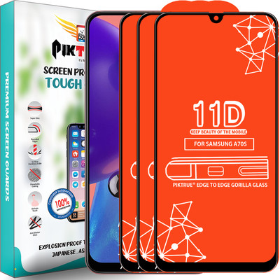 PikTrue Edge To Edge Tempered Glass for Samsung Galaxy A70S(Pack of 3)