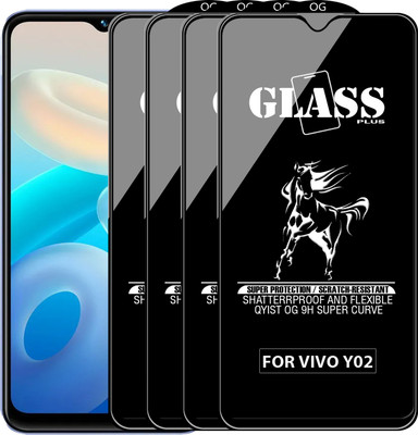 Qyist Edge To Edge Tempered Glass for VIVO Y02(Pack of 4)