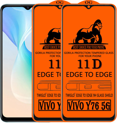 TWIGLO Edge To Edge Tempered Glass for VIVO Y76 5G(Pack of 2)