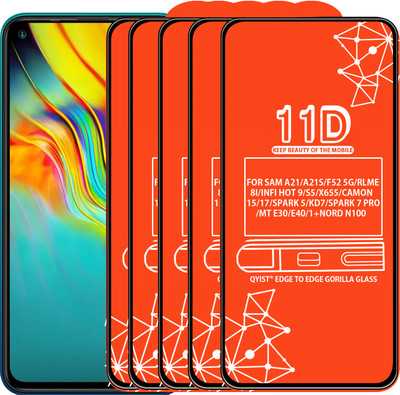 Qyist Edge To Edge Tempered Glass for FOR INFINIX HOT 9 PLAY, INFINIX HOT 10 PLAY, INFINIX HOT 10T, INFINIX HOT 10S, INFINIX HOT 11 PLAY, INFINIX SMART 4 PLUS, INFINIX SMART 6 PLUS, TECNO SPARK 7 PLUS, TECNO POVA NEO(Pack of 5)